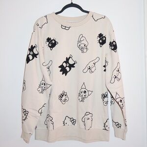 BioWorld Cream Sanrio Characters Crewneck Size Large